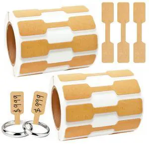 1000 PCS Blank Jewelry Price Tags Stickers Roll, Self Adhesive Easy Peel Off Rectangle Shape Price Identify Labels for Bracelet Necklace Earring Ring Clothing Display (Brown) 1000 PCS Blank Jewelry Price Tags Stickers Roll, Self Adhesive Easy Peel Off Rectangle Shape Price Identify Labels for Bracelet Necklace Earring Ring Clothing Display (Brown)