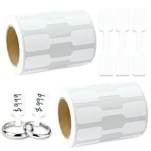 1000 PCS Blank Jewelry Price Tags Stickers Roll, Self Adhesive Easy Peel Off Rectangle Shape Price Identify Labels for Bracelet Necklace Earring Ring Clothing Display (White) 1000 PCS Blank Jewelry Price Tags Stickers Roll, Self Adhesive Easy Peel Off Rectangle Shape Price Identify Labels for Bracelet Necklace Earring Ring Clothing Display (White)