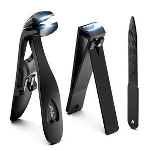 Toenail Clippers for Thick Nails for Seniors, Straight Fingernail Clippers and Angled Head Large Toe Nail Clippers with Wide Opening Nail Cutter for Men & Women, Black Toenail Clippers for Thick Nails for Seniors, Straight Fingernail Clippers and Angled Head Large Toe Nail Clippers with Wide Opening Nail Cutter for Men & Women, Black