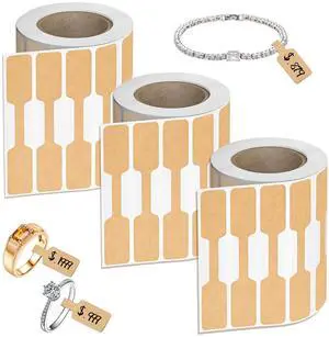 1500 PCS Jewelry Tags, Kraft Blank Jewelry Price Tags, Self-Adhesive Jewelry Price Tags Stickers Labels for Bracelet, Ring, Necklace, Earring Price Identify and Clothing Display 1500 PCS Jewelry Tags, Kraft Blank Jewelry Price Tags, Self-Adhesive Jewelry Price Tags Stickers Labels for Bracelet, Ring, Necklace, Earring Price Identify and Clothing Display