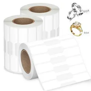 1500 PCS Jewelry Price Tags Stickers, Rectangular Self Adhesive Indentification Tags, Blank Waterproof Price Labels, Removable Residue-Free Labels for Display, Craft Shows of Necklace, Earring, Ring 1500 PCS Jewelry Price Tags Stickers, Rectangular Self Adhesive Indentification Tags, Blank Waterproof Price Labels, Removable Residue-Free Labels for Display, Craft Shows of Necklace, Earring, Ring