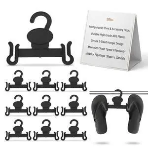 30Pcs Plastic Slipper Hooks for Shoe Store Display Black Hanging Shoe Organizer for Sandals Retail Hangers for Closet Storage 30Pcs Plastic Slipper Hooks for Shoe Store Display Black Hanging Shoe Organizer for Sandals Retail Hangers for Closet Storage