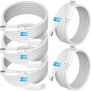 5Pack PD Fast Charging Cable, MFi Certified, 6.6FT*5 Compatible with iPhone 14 13 12 11 Pro Max XS XR X 8 Plus, Pad, USB C to L Cable 5Pack PD Fast Charging Cable, MFi Certified, 6.6FT*5 Compatible with iPhone 14 13 12 11 Pro Max XS XR X 8 Plus, Pad, USB C to L Cable