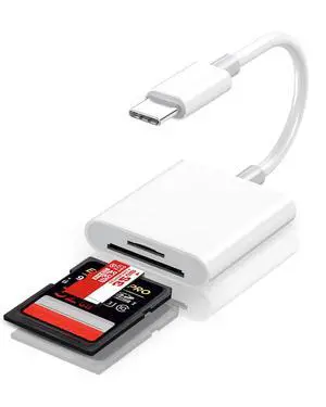 SD Card Reader with Dual Card Slots for MacBook Pro & iPhone 15/16/17/iPad/Android - USB-C Type-C Multi-Format Reader, Supports SD/Micro SD/TF for Trail Camera Viewer SD Card Reader with Dual Card Slots for MacBook Pro & iPhone 15/16/17/iPad/Android - USB-C Type-C Multi-Format Reader, Supports SD/Micro SD/TF for Trail Camera Viewer