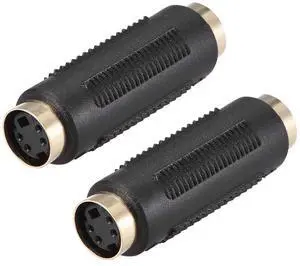 S-Video 4 Terminal Female to Female Connector Mini Din 4 PIN Composite Stereo Video Extension Cable Adapter Coupler for DVD HDTV, Black 2Pcs S-Video 4 Terminal Female to Female Connector Mini Din 4 PIN Composite Stereo Video Extension Cable Adapter Coupler for DVD HDTV, Black 2Pcs