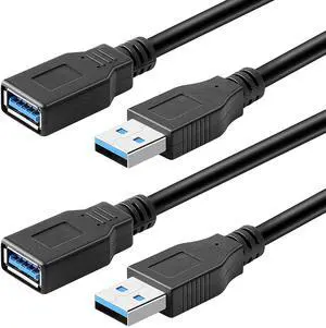2 Pack USB 3.0 Extension Cable SuperSpeed Type A Male to Female Extender Cord (3FT) 2 Pack USB 3.0 Extension Cable SuperSpeed Type A Male to Female Extender Cord (3FT)