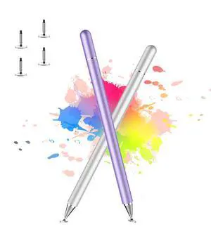 Stylus Pen for iPad, LUNTAK Stylus Pens for Nintendo Switch/Apple/iPhone/Ipad pro/Mini/Air/Android/Microsoft/Surface/All Capacitive Touch Screens Universal with 4 Replacement Tips (Purple and Silver) Stylus Pen for iPad, LUNTAK Stylus Pens for Nintendo Switch/Apple/iPhone/Ipad pro/Mini/Air/Android/Microsoft/Surface/All Capacitive Touch Screens Universal with 4 Replacement Tips (Purple and Silver)