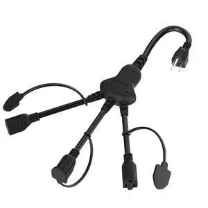 3 Way Power Extension Cord Y Splitter Cable 1.5 Ft-3 Prong 1 to 3 Extension Cord-Multi OutletsETL-SJTW 16 Gauge 13 A/125 V for Lighting, Landscaping & Holiday Decorations-Black-1PK 3 Way Power Extension Cord Y Splitter Cable 1.5 Ft-3 Prong 1 to 3 Extension Cord-Multi OutletsETL-SJTW 16 Gauge 13 A/125 V for Lighting, Landscaping & Holiday Decorations-Black-1PK