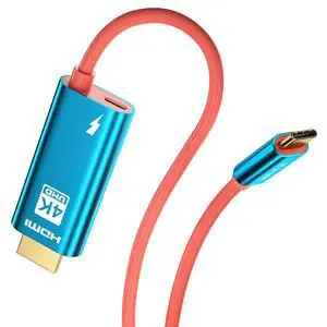 USB C to HDMI Adapter Cable for iPhone 17 16 15 to TV/Projector, 6.6FT Type C to HDMI Cable with Charging Port 4K30Hz for iPhone to TV/Mini Projector Compatible with MacBook Pro, iPad, Samsung USB C to HDMI Adapter Cable for iPhone 17 16 15 to TV/Projector, 6.6FT Type C to HDMI Cable with Charging Port 4K30Hz for iPhone to TV/Mini Projector Compatible with MacBook Pro, iPad, Samsung