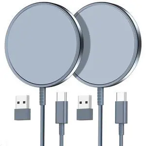 Magnetic Wireless Charger 15W Fast Charger for Cell Phone 17/ Pro Max/17 Pro/17 Air/16/15/14/13/12 Series 2 Pack Charging Pad for AirPods 3/2/Pro 2/Pro Mag-Safe Original Replacement Magnetic Wireless Charger 15W Fast Charger for Cell Phone 17/ Pro Max/17 Pro/17 Air/16/15/14/13/12 Series 2 Pack Charging Pad for AirPods 3/2/Pro 2/Pro Mag-Safe Original Replacement