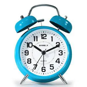 Super Loud Twin Bell Alarm Clock for Heavy Sleepers, 4-Inch Silent Non-Ticking Quartz with Backlight, Metal Cute Clock for Kids' Rooms (Sky Blue) Super Loud Twin Bell Alarm Clock for Heavy Sleepers, 4-Inch Silent Non-Ticking Quartz with Backlight, Metal Cute Clock for Kids' Rooms (Sky Blue)