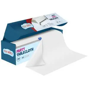 White Plastic Tablecloth Roll with Cutter, 423 Sq.Ft (52"x1181") Extra Large Disposable Picnic Table Cover, Plastic Table Cloth Disposable for Parties, Events and Outdoor Gatherings White Plastic Tablecloth Roll with Cutter, 423 Sq.Ft (52"x1181") Extra Large Disposable Picnic Table Cover, Plastic Table Cloth Disposable for Parties, Events and Outdoor Gatherings