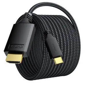 USB C to HDMI Cable 15ft Long, 4K@30Hz 1080P@120Hz One-Directional USBC to HDMI Cord, Thunderbolt 3/4 Compatible iPhone 17/16/15 MacBook Pro/Air iPad Galaxy S25/S24/S23 TV Monitor Projector USB C to HDMI Cable 15ft Long, 4K@30Hz 1080P@120Hz One-Directional USBC to HDMI Cord, Thunderbolt 3/4 Compatible iPhone 17/16/15 MacBook Pro/Air iPad Galaxy S25/S24/S23 TV Monitor Projector