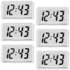 6 Pieces Mini Digital Clock Small Digital Clock Stick on Battery Operated Self Adhesive Bracket for Car Dashboard Fridge (White) 6 Pieces Mini Digital Clock Small Digital Clock Stick on Battery Operated Self Adhesive Bracket for Car Dashboard Fridge (White)