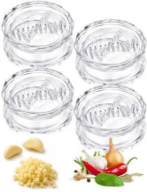 4 Pack Garlic Presses Clear, Manual Garlic Twister Masher,Plastic Garlic Grinder and Mincer Tool Dishwasher Safe & Easy to Clean Rotary Chopper for Garlic, Chili, Onion and Ginger 4 Pack Garlic Presses Clear, Manual Garlic Twister Masher,Plastic Garlic Grinder and Mincer Tool Dishwasher Safe & Easy to Clean Rotary Chopper for Garlic, Chili, Onion and Ginger
