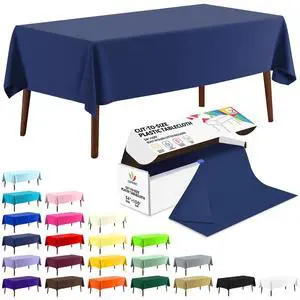 CXPSIC 54 Inch X 100 Feet Plastic Table Cover Roll Disposable Tablecloth with Slide Cutter for All Type/Shape Tables | Party, Banquet, Birthdays, Weddings(Navy Blue, 100 Feet) CXPSIC 54 Inch X 100 Feet Plastic Table Cover Roll Disposable Tablecloth with Slide Cutter for All Type/Shape Tables | Party, Banquet, Birthdays, Weddings(Navy Blue, 100 Feet)