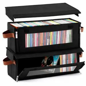 2 Packs Cd Storage Box (15.7 x 6.5 x 6.1 Inch, Holds 60-74 Full Jewel Case Cds) with Visible Window, Stackable Holder with Front Zipper, Dustproof Lid & Handles 2 Packs Cd Storage Box (15.7 x 6.5 x 6.1 Inch, Holds 60-74 Full Jewel Case Cds) with Visible Window, Stackable Holder with Front Zipper, Dustproof Lid & Handles