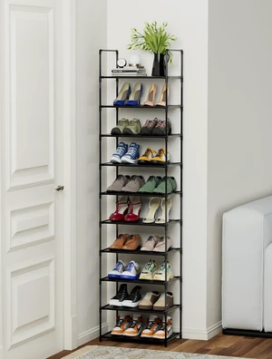 10 Tiers Shoe Rack Organizer 20 Pairs Tall Shoe Shelf | Tall Narrow Space Saving for Closet Entryway Dorm, Easy to Assemble, 17"L x 11"W x 68.8"H, Black 10 Tiers Shoe Rack Organizer 20 Pairs Tall Shoe Shelf | Tall Narrow Space Saving for Closet Entryway Dorm, Easy to Assemble, 17"L x 11"W x 68.8"H, Black