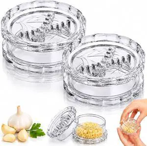 2PCS Clear Manual Garlic Twister and Ginger Mincer Tool, Manual Garlic Twister and Mincer, Garlic Crusher, Garlic Grinder, Compact Garlic Mincer Tool, Ginger, Herbs 2PCS Clear Manual Garlic Twister and Ginger Mincer Tool, Manual Garlic Twister and Mincer, Garlic Crusher, Garlic Grinder, Compact Garlic Mincer Tool, Ginger, Herbs