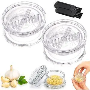 2PCS Transparent Manual Garlic Twist, Multi-Functional Mincer & Grinder for Garlic, Onion, Ginger, Herbs, Nuts, Impact Resistant Kitchen Gadget & Home Accessory 2PCS Transparent Manual Garlic Twist, Multi-Functional Mincer & Grinder for Garlic, Onion, Ginger, Herbs, Nuts, Impact Resistant Kitchen Gadget & Home Accessory