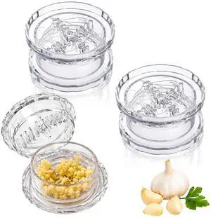 3PCS Garlic Twister Manual Garlic Mincer & Garlic Press in One - Garlic Twister Mincer for Ginger, Herbs, Nuts & more, Dishwasher Safe, 35 Clove Capacity - Clear 3PCS Garlic Twister Manual Garlic Mincer & Garlic Press in One - Garlic Twister Mincer for Ginger, Herbs, Nuts & more, Dishwasher Safe, 35 Clove Capacity - Clear