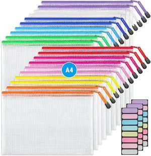 A4 20pcs Mesh Zipper Pouch Bag, Waterproof Zipper Pouch for Storage A4 20pcs Mesh Zipper Pouch Bag, Waterproof Zipper Pouch for Storage