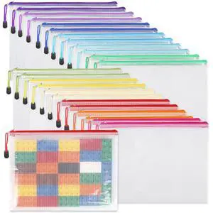 24pcs Mesh Zipper Pouch Bags A4 Document Bag, 13.5x9 Inches, Plastic Zip File Folders, Puzzles, Board Game Storage for Organizing Office Home 24pcs Mesh Zipper Pouch Bags A4 Document Bag, 13.5x9 Inches, Plastic Zip File Folders, Puzzles, Board Game Storage for Organizing Office Home