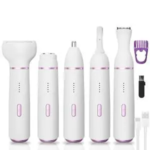 Electric Razor for Women- 5 in 1 Electric Shaver for Women, Wet & Dry Bikini Trimmer and Facial Hair Remover,Eyebrow Razors Nose Hair Trimmer Rechargeable Hair Removal Kit for Full-Body Hair 831 Electric Razor for Women- 5 in 1 Electric Shaver for Women, Wet & Dry Bikini Trimmer and Facial Hair Remover,Eyebrow Razors Nose Hair Trimmer Rechargeable Hair Removal Kit for Full-Body Hair 831