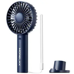 Handheld Fan, USB Rechargeable Mini Portable Fan with Base, 10H Battery, Strong Wind, Small & Powerful, Cute Design for Travel, Makeup, Girls Women Summer Gift (Dark Blue) Handheld Fan, USB Rechargeable Mini Portable Fan with Base, 10H Battery, Strong Wind, Small & Powerful, Cute Design for Travel, Makeup, Girls Women Summer Gift (Dark Blue)