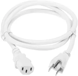 3ft 18 AWG White 18/3 Universal Power Cord C13 to NEMA 5-15P 10A 125V 3-Prong Extension Power Cord for PC,Computer,Printers,TV,AC Adapter,Laptop,Monitor,Projector 3ft 18 AWG White 18/3 Universal Power Cord C13 to NEMA 5-15P 10A 125V 3-Prong Extension Power Cord for PC,Computer,Printers,TV,AC Adapter,Laptop,Monitor,Projector