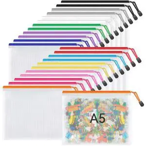 24 Pack 12 Colors Small Zipper Pouch, 9.5" x 7.1"/A5 Size Mesh Bags with Zipper, mesh Bags for Puzzles Board Games and Office Supplies Travel Accessories 24 Pack 12 Colors Small Zipper Pouch, 9.5" x 7.1"/A5 Size Mesh Bags with Zipper, mesh Bags for Puzzles Board Games and Office Supplies Travel Accessories