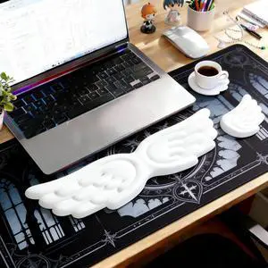 Angel Wing Wrist Rest Ergonomic Memory Foam Wrist Rest for Computer Keyboard Mouse Set with Cup Mat, Cute Gaming Keyboard Cushion Hand Support PU Leather Surface Anti-Slip WaterproofWhite Angel Wing Wrist Rest Ergonomic Memory Foam Wrist Rest for Computer Keyboard Mouse Set with Cup Mat, Cute Gaming Keyboard Cushion Hand Support PU Leather Surface Anti-Slip WaterproofWhite