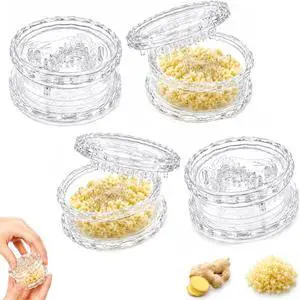 4 Pcs Garlic Presses Clear Plastic Garlic Grinder and Mincer Tool Dishwasher Safe & Easy for Kitchen 4 Pcs Garlic Presses Clear Plastic Garlic Grinder and Mincer Tool Dishwasher Safe & Easy for Kitchen