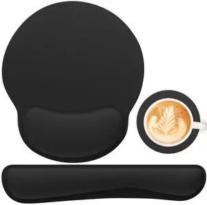 Ergonomic Mouse Pad with Wrist Rest and Keyboard Wrist Rest, Mousepad and Wrist Rest for Computer Keyboard, Pain Relief, Non-Slip Rubber Base, Mouse Pad with Wrist Support for Gaming, Office, Black Ergonomic Mouse Pad with Wrist Rest and Keyboard Wrist Rest, Mousepad and Wrist Rest for Computer Keyboard, Pain Relief, Non-Slip Rubber Base, Mouse Pad with Wrist Support for Gaming, Office, Black