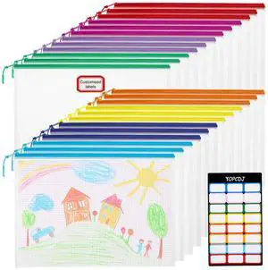 24pcs Mesh Zipper Pouch File Bags Puzzle Storage Bags, A4 13x9 Inches Large Reusable Zipper Pouches for Organizing Classroom Board Game Organization 24pcs Mesh Zipper Pouch File Bags Puzzle Storage Bags, A4 13x9 Inches Large Reusable Zipper Pouches for Organizing Classroom Board Game Organization