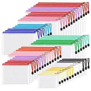 48pcs Mesh Zipper Pouch Bags, 8 Sizes Waterproof Plastic Zipper File Bags, 16 Colors,Multipurpose for Travel Storage, School Supplies, Office Appliances and Home Organizing,Multicolored 48pcs Mesh Zipper Pouch Bags, 8 Sizes Waterproof Plastic Zipper File Bags, 16 Colors,Multipurpose for Travel Storage, School Supplies, Office Appliances and Home Organizing,Multicolored
