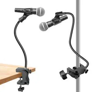 Microphone Stand, 20" Flexible Gooseneck Desktop Mic Stands Holder,3/8" to 5/8" Screw Adapter, 360 Adjustable Compact Mic Arm for Meetings, Lectures, Live Broadcast Equipment Microphone Stand, 20" Flexible Gooseneck Desktop Mic Stands Holder,3/8" to 5/8" Screw Adapter, 360 Adjustable Compact Mic Arm for Meetings, Lectures, Live Broadcast Equipment