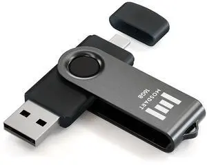 16GB USB C & USB A 2.0 Swivel Dual Flash Drive,Black 16GB USB C & USB A 2.0 Swivel Dual Flash Drive,Black