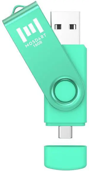 16GB USB C & USB A 2.0 Swivel Dual Flash Drive, Green 16GB USB C & USB A 2.0 Swivel Dual Flash Drive, Green