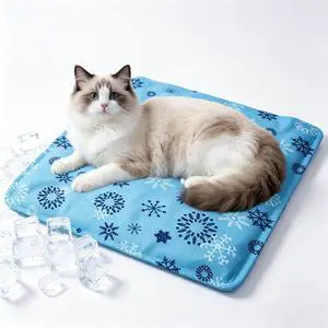 Gel-Filled Cooling Mats for Cats Dogs Pets 17''x17'', Water-Proof Surface, Summer Dog Cool Mat, Cooling Cat Bed, Cool Mat, Ice Mat, Seat Cushion for Summer (Small, Snowflake) Gel-Filled Cooling Mats for Cats Dogs Pets 17''x17'', Water-Proof Surface, Summer Dog Cool Mat, Cooling Cat Bed, Cool Mat, Ice Mat, Seat Cushion for Summer (Small, Snowflake)