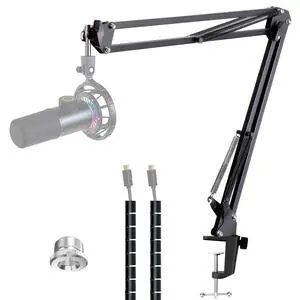 Microphone Boom Arm with Cable Management Adjustable Scissor Mic Stand Compatible with Fifine K669B/K670/K683A/K658/K688, AmpliGame A6V/A8, AM8 & Other USB/XLR Microphones by YOUSHARES Microphone Boom Arm with Cable Management Adjustable Scissor Mic Stand Compatible with Fifine K669B/K670/K683A/K658/K688, AmpliGame A6V/A8, AM8 & Other USB/XLR Microphones by YOUSHARES