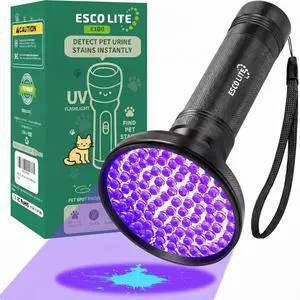 UV Flashlight Black Light, 100 LED 395 nM Ultraviolet Flashlights UV Blacklight Detector for Dog Urine, Pet Stains UV Flashlight Black Light, 100 LED 395 nM Ultraviolet Flashlights UV Blacklight Detector for Dog Urine, Pet Stains