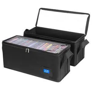 CD Case Holder with Clear Lid, CD Storage Box 2Pack Black CD Case Holder with Clear Lid, CD Storage Box 2Pack Black