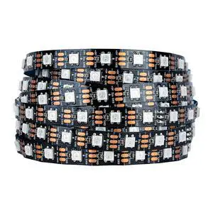 WS2812B ECO LED Strip Light 16.4FT/5M 60LEDs/m 300Pixels Individually Addressable Programmable 5050SMD Digital RGB Alloy Wires Flexible Dream Color IP30 Non-Waterproof PCB Black DC5V WS2812B ECO LED Strip Light 16.4FT/5M 60LEDs/m 300Pixels Individually Addressable Programmable 5050SMD Digital RGB Alloy Wires Flexible Dream Color IP30 Non-Waterproof PCB Black DC5V
