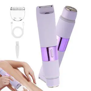 Bikini Trimmer for Women, 2-in-1 Electric Razor for Womens, Rechargeable Electric Shaver for Legs Arms Pubic Body Hair Trimmer Bikini Trimmer for Women, 2-in-1 Electric Razor for Womens, Rechargeable Electric Shaver for Legs Arms Pubic Body Hair Trimmer