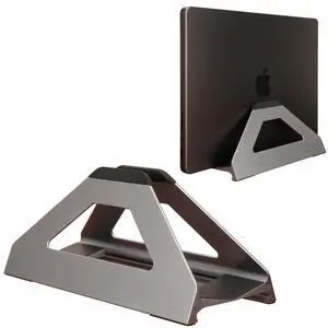 Vertical Laptop Stand, Space Saving Holder for MacBook with Tool-Free Width Adjustment, Pretty Anodized Aluminum for Desk, Universal Fit for 10-17" Laptop Vertical Laptop Stand, Space Saving Holder for MacBook with Tool-Free Width Adjustment, Pretty Anodized Aluminum for Desk, Universal Fit for 10-17" Laptop