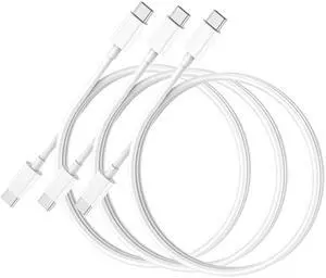 60W USB C to USB C Cable 3 Pack,3 Feet Type C Fast Charging Cord Charger Compatible for Samsung Galaxy S23 S22 S21 S20 Ultra, Note 20 10, Google Pixel 2/3/4, MacBook Pro/Air, iPad Pro (White) 60W USB C to USB C Cable 3 Pack,3 Feet Type C Fast Charging Cord Charger Compatible for Samsung Galaxy S23 S22 S21 S20 Ultra, Note 20 10, Google Pixel 2/3/4, MacBook Pro/Air, iPad Pro (White)