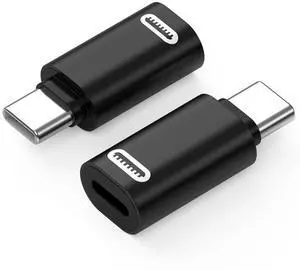 Lightning to USB-C Adapter for iPhone 17 Air 16 15, 2 Pack, Black PD Lightning to USB-C Adapter for iPhone 17 Air 16 15, 2 Pack, Black PD