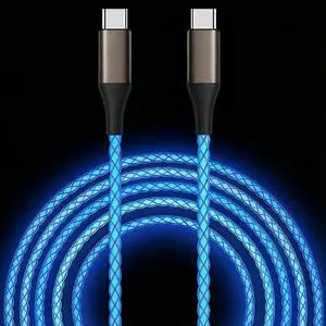 USB C to USB C Cable, Light up Type C Charger Cable, 60W USBC to USBC Cord, Led Type C to C Fast Charger Cord for iPhone 17/16/15/iPad MacBook,Samsung Galaxy S25 S24 S23 (Blue, 3FT) USB C to USB C Cable, Light up Type C Charger Cable, 60W USBC to USBC Cord, Led Type C to C Fast Charger Cord for iPhone 17/16/15/iPad MacBook,Samsung Galaxy S25 S24 S23 (Blue, 3FT)