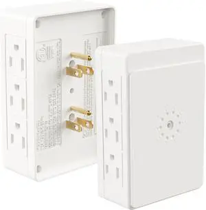 2 Pack Side Outlet Plug Adapter | 6-Outlet Extender, 3-Prong, Multiple Plug, Wall Tap Adapter Use for Home Office Garage, ETL Listed, White 2 Pack Side Outlet Plug Adapter | 6-Outlet Extender, 3-Prong, Multiple Plug, Wall Tap Adapter Use for Home Office Garage, ETL Listed, White